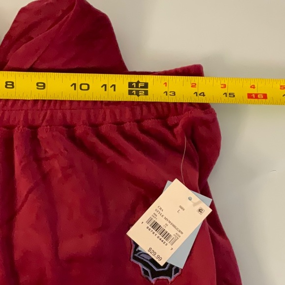 Wakanda Forever velour pants burgundy. Elastic waist band. Has symbol on front. - Picture 3 of 6